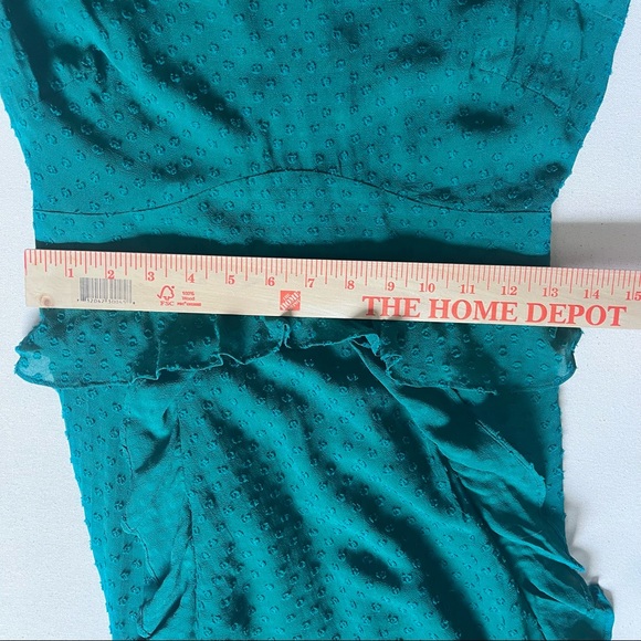 Club Monaco Swiss Dot Emerald Green Midi Dress - Picture 11 of 12